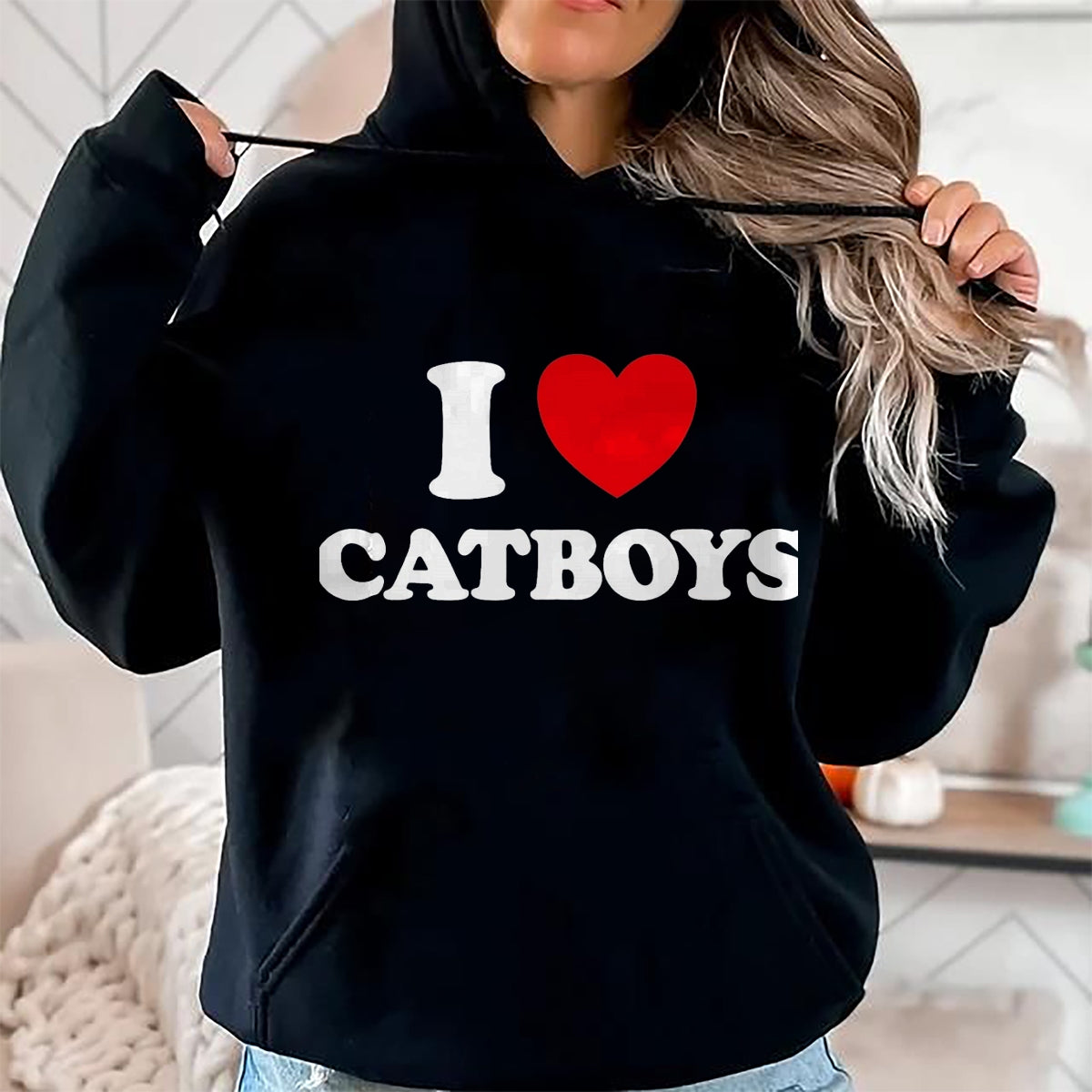 Cat Love Shirt, Funny Cat Lover Gift UnisexT-Shirt/Hoodie/Sweatshirt HLT00 - Cat Boy Heart Funny Cute Costume Furry Catboy Joke Meme Fan T-Shirt, Men, Black, 3X-Large