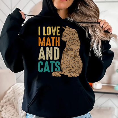 Cat Love Shirt, Funny Cat Lover Gift UnisexT-Shirt/Hoodie/Sweatshirt HLT00 - I Love Math And Cats Funny Cat Lover Math Teacher T-Shirt (1)