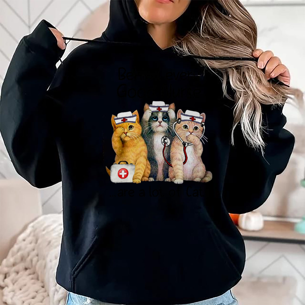 Cat Love Shirt, Funny Cat Lover Gift UnisexT-Shirt/Hoodie/Sweatshirt HLT00 - Gift For Nurses Nursing Who Love Cats Apparel T-Shirt