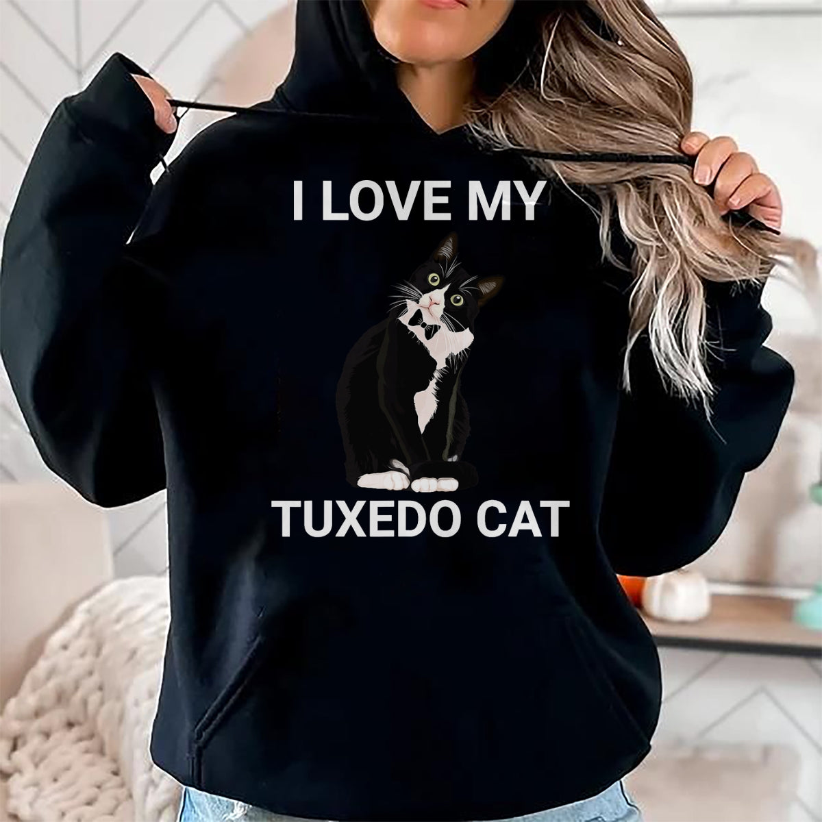 Cat Love Shirt, Funny Cat Lover Gift UnisexT-Shirt/Hoodie/Sweatshirt HLT00 - I Love My Tuxedo Cat, for Tuxedo Cat Lover, Funny Tuxedo Cat T-Shirt
