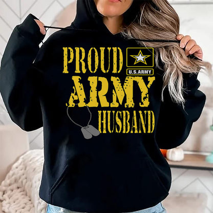 Best Husband Shirt, Wife and Husband Unisex T-Shirt/Hoodie/Sweatshirt HLT00 - Mens Proud Army Husband Shirt Military Pride T Shirt T-Shirt