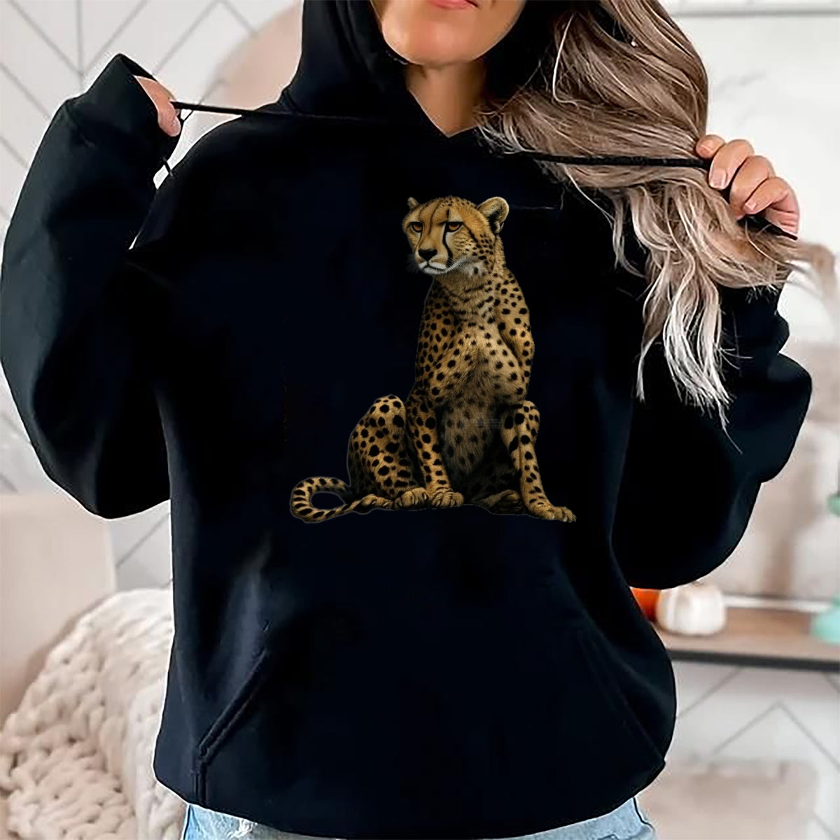 Cat Love Shirt, Funny Cat Lover Gift UnisexT-Shirt/Hoodie/Sweatshirt HLT00 - Cute Cheetah Lover Illustration Wild Cat Love T-Shirt