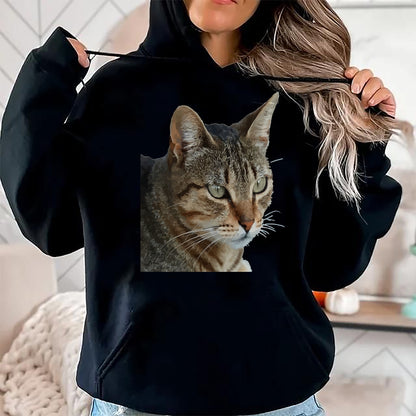 Cat Love Shirt, Funny Cat Lover Gift UnisexT-Shirt/Hoodie/Sweatshirt HLT00 - Stunning Tabby Cat Close Up Portrait Vector T-Shirt