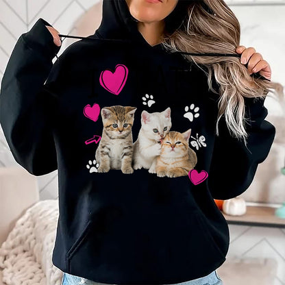 Cat Love Shirt, Funny Cat Lover Gift UnisexT-Shirt/Hoodie/Sweatshirt HLT00 - Cat Lover Tee Cute I Love Cats Kittens Hearts Paws Gift Idea T-Shirt
