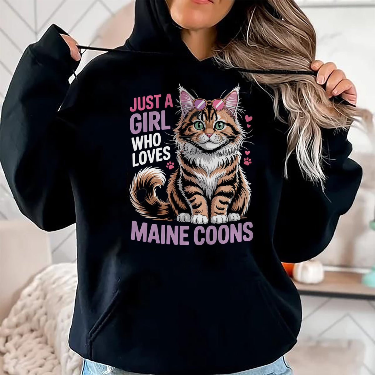 Cat Love Shirt, Funny Cat Lover Gift UnisexT-Shirt/Hoodie/Sweatshirt HLT00 - Girls Maine Coon T-Shirt