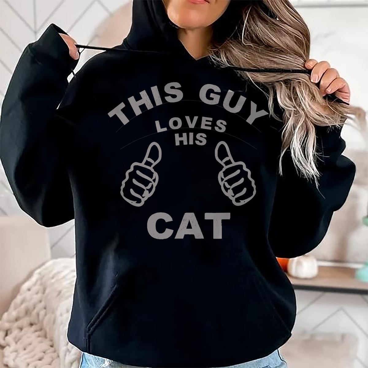 Cat Love Shirt, Funny Cat Lover Gift UnisexT-Shirt/Hoodie/Sweatshirt HLT00 - This Guy Loves His Cat Pet Owners Kitten Cat Dad Cat Man T-Shirt