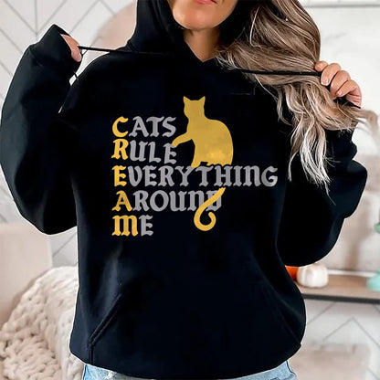 Cat Love Shirt, Funny Cat Lover Gift UnisexT-Shirt/Hoodie/Sweatshirt HLT00 - Cats Rule Everything Around Me Cat Daddy Vintage T-Shirt