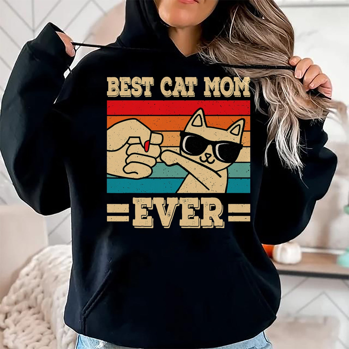 Cat Love Shirt, Funny Cat Lover Gift UnisexT-Shirt/Hoodie/Sweatshirt HLT00 - Best Cat Mom Ever Funny Vintage Kitten Lover Retro Women T-Shirt