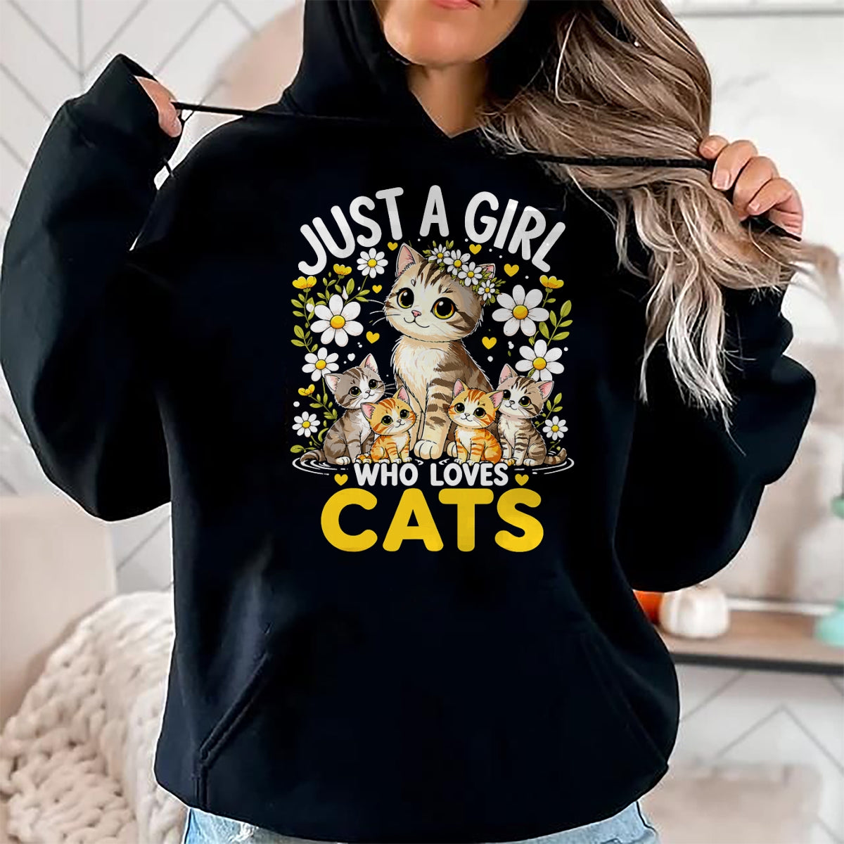 Cat Love Shirt, Funny Cat Lover Gift UnisexT-Shirt/Hoodie/Sweatshirt HLT00 - Cute Cat Lover Just A Girl Who Loves Cats T-Shirt
