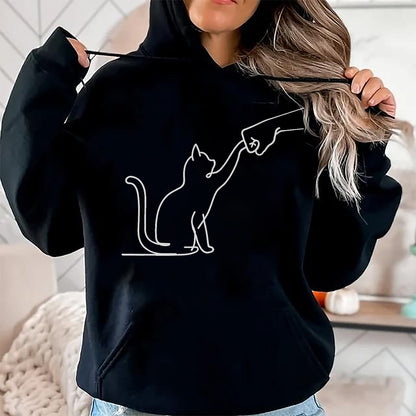 Cat Love Shirt, Funny Cat Lover Gift UnisexT-Shirt/Hoodie/Sweatshirt HLT00 - Cute Pet Tee I Love My Cat Best Friend Fist Bump Paw Cat T-Shirt, Men, Black, 3X-Large