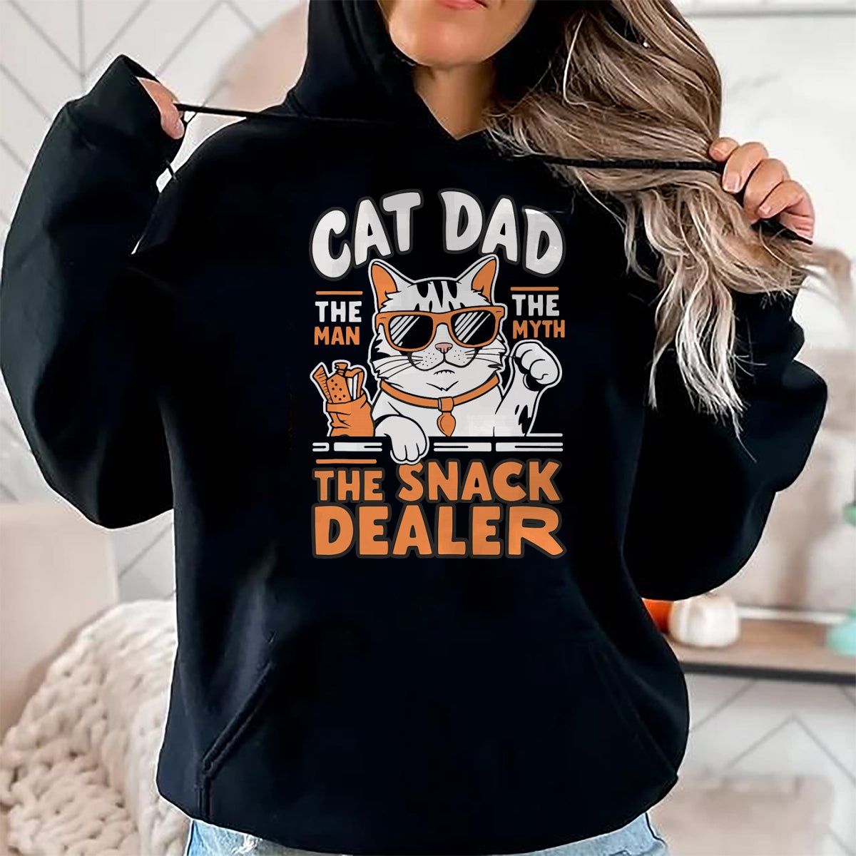 Cat Love Shirt, Funny Cat Lover Gift UnisexT-Shirt/Hoodie/Sweatshirt HLT00 - Cat Dad The Man The Myth The Snack Dealer T-Shirt