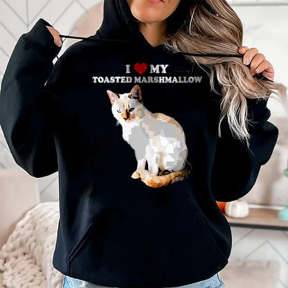 Cat Love Shirt, Funny Cat Lover Gift UnisexT-Shirt/Hoodie/Sweatshirt HLT00 - I Love My Toasted Marshmallow Flame Point Siamese Cat Kitten T-Shirt