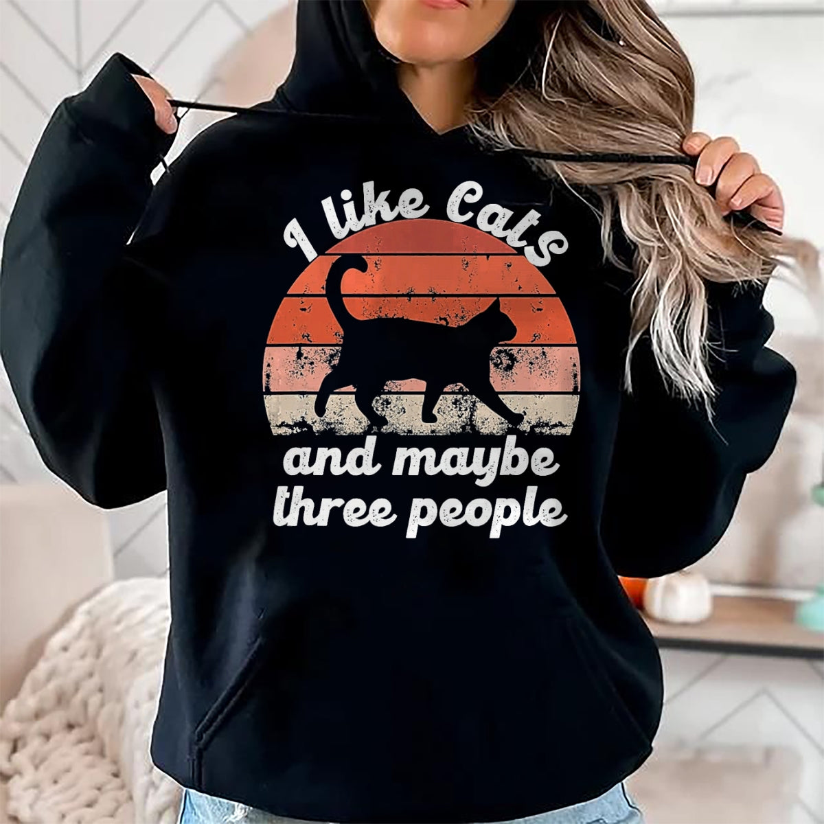 Cat Love Shirt, Funny Cat Lover Gift UnisexT-Shirt/Hoodie/Sweatshirt HLT00 - I Like Cats and Maybe 3 People T-Shirt, Men, Black, 3X-Large (1)