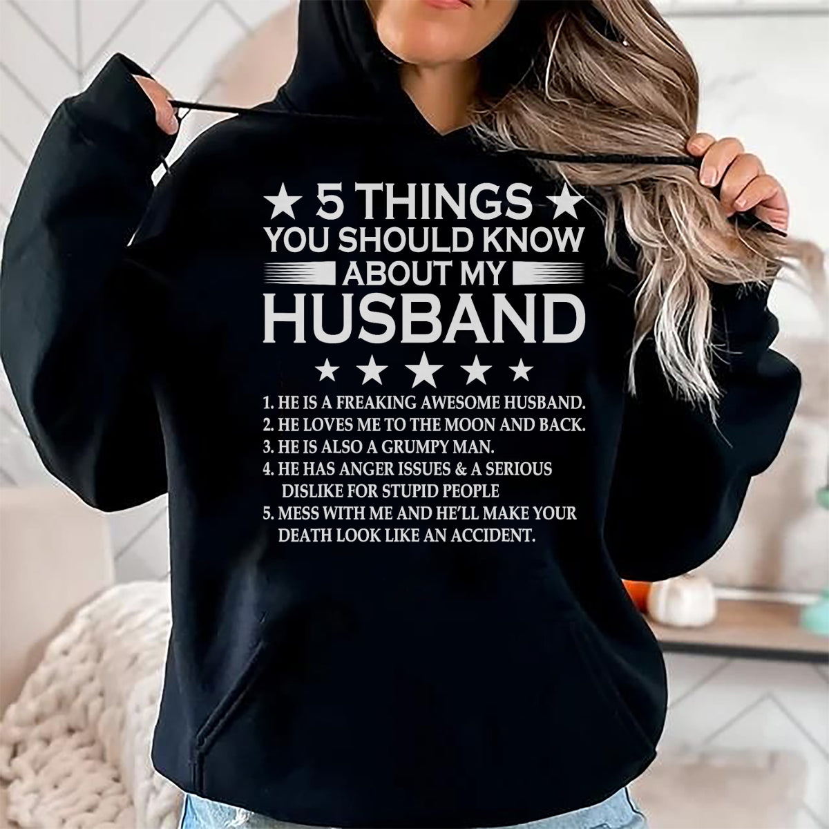 Best Husband Shirt, Wife and Husband Unisex T-Shirt/Hoodie/Sweatshirt HLT00 - 5 Things You Should Know About My Husband Marriage T-Shirt