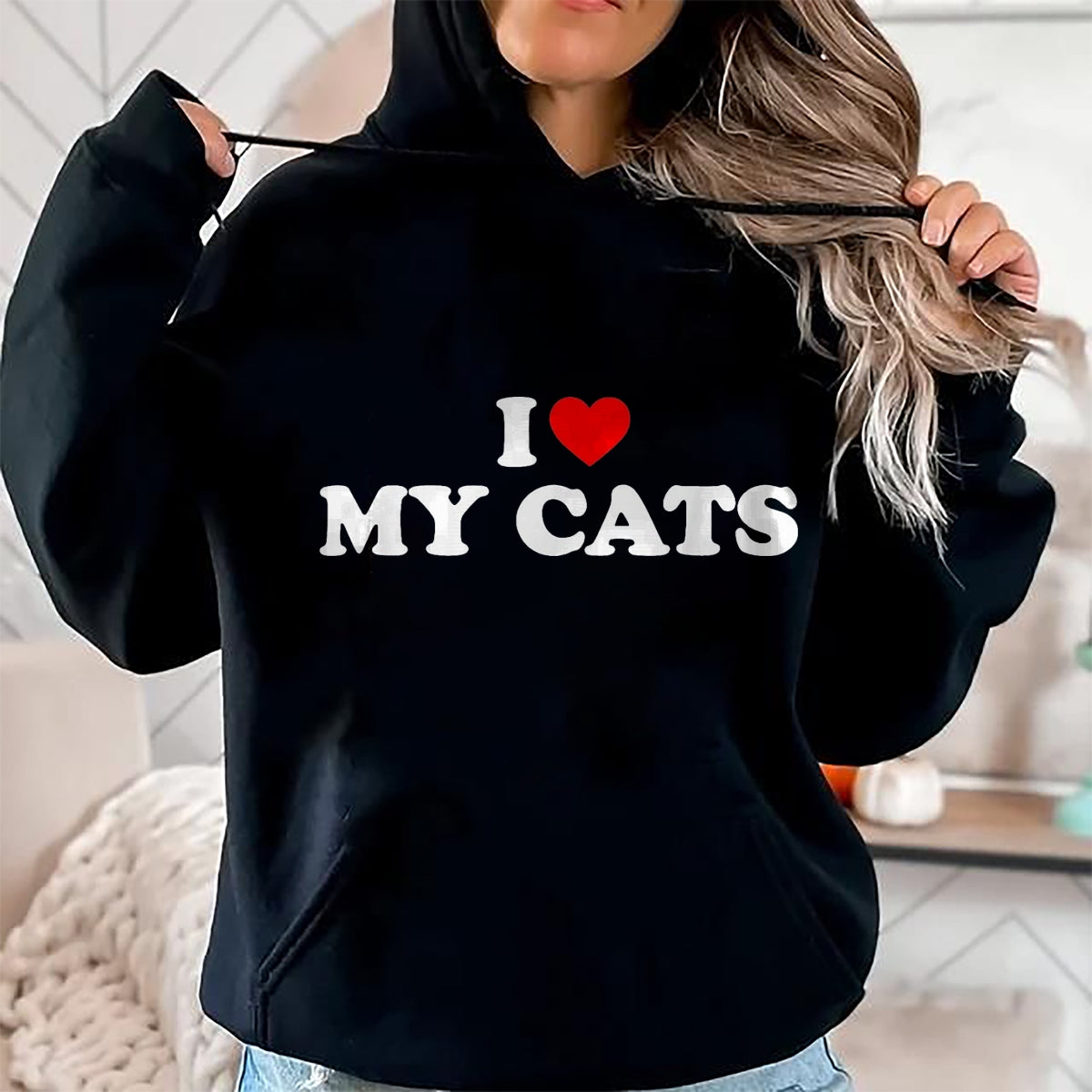 Cat Love Shirt, Funny Cat Lover Gift UnisexT-Shirt/Hoodie/Sweatshirt HLT00 - I Love My Cats T-Shirt, Women, Black, X-Small