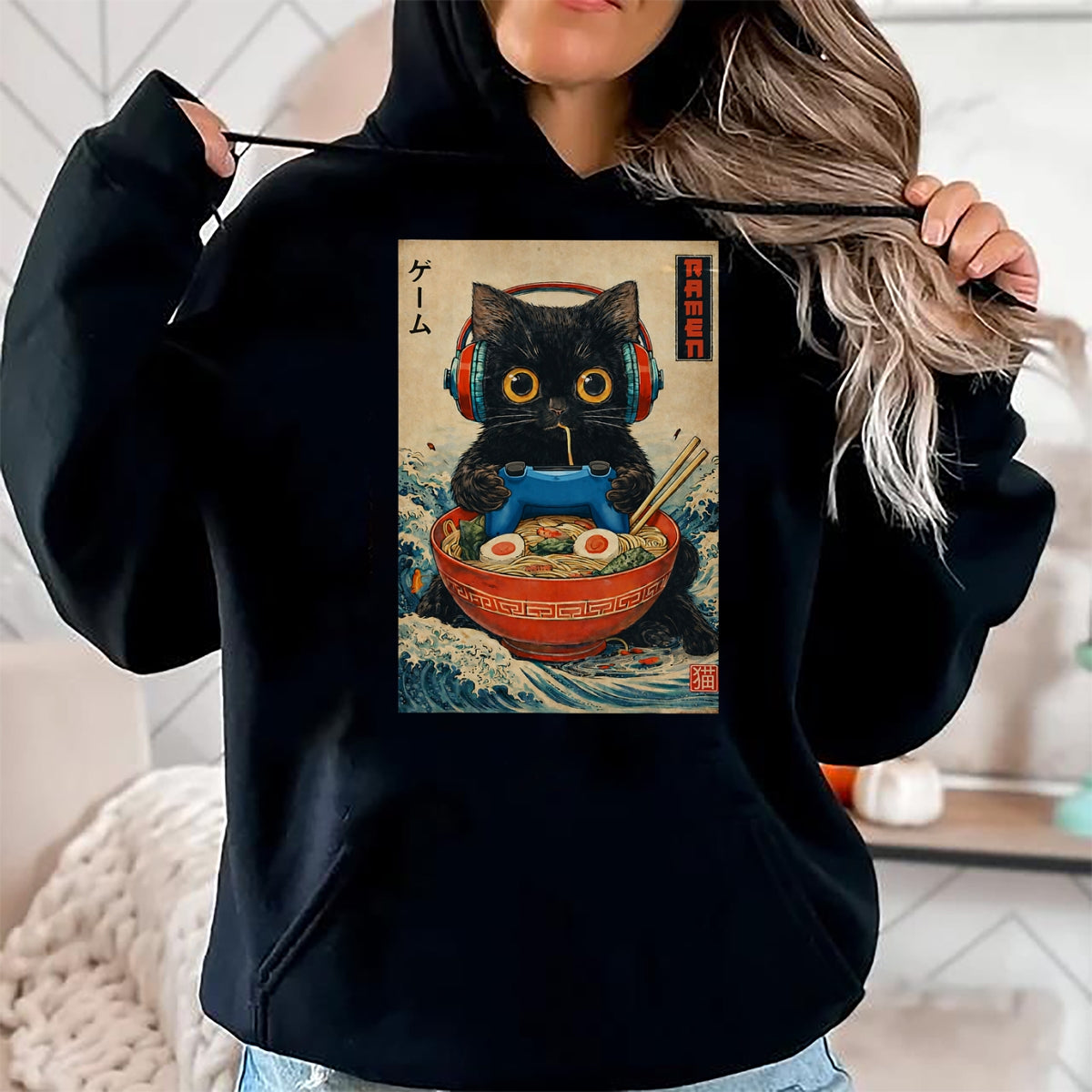 Cat Love Shirt, Funny Cat Lover Gift UnisexT-Shirt/Hoodie/Sweatshirt HLT00 - Cat Ramen Japanese Funny Graphic Tees Kawaii Cat Anime Gifts T-Shirt