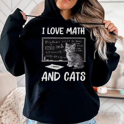 Cat Love Shirt, Funny Cat Lover Gift UnisexT-Shirt/Hoodie/Sweatshirt HLT00 - I Love Math and Cats Funny Cat Lover Science Teacher Student T-Shirt (1)