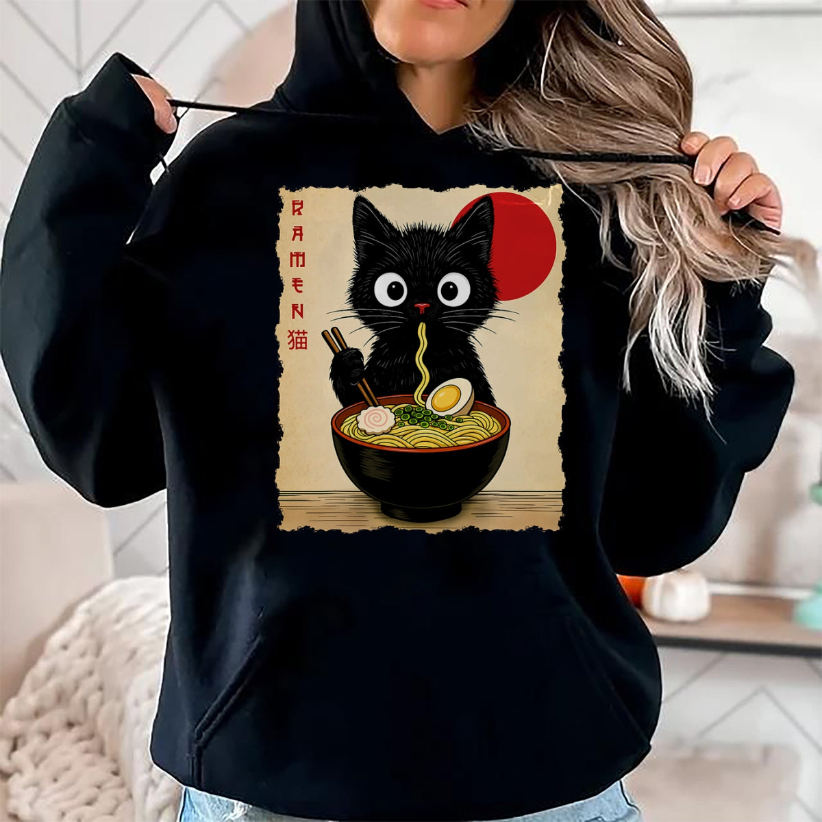 Cat Love Shirt, Funny Cat Lover Gift UnisexT-Shirt/Hoodie/Sweatshirt HLT00 - Anime Cat Ramen Japanese Funny Cat Graphic Tees Anime Gifts T-Shirt