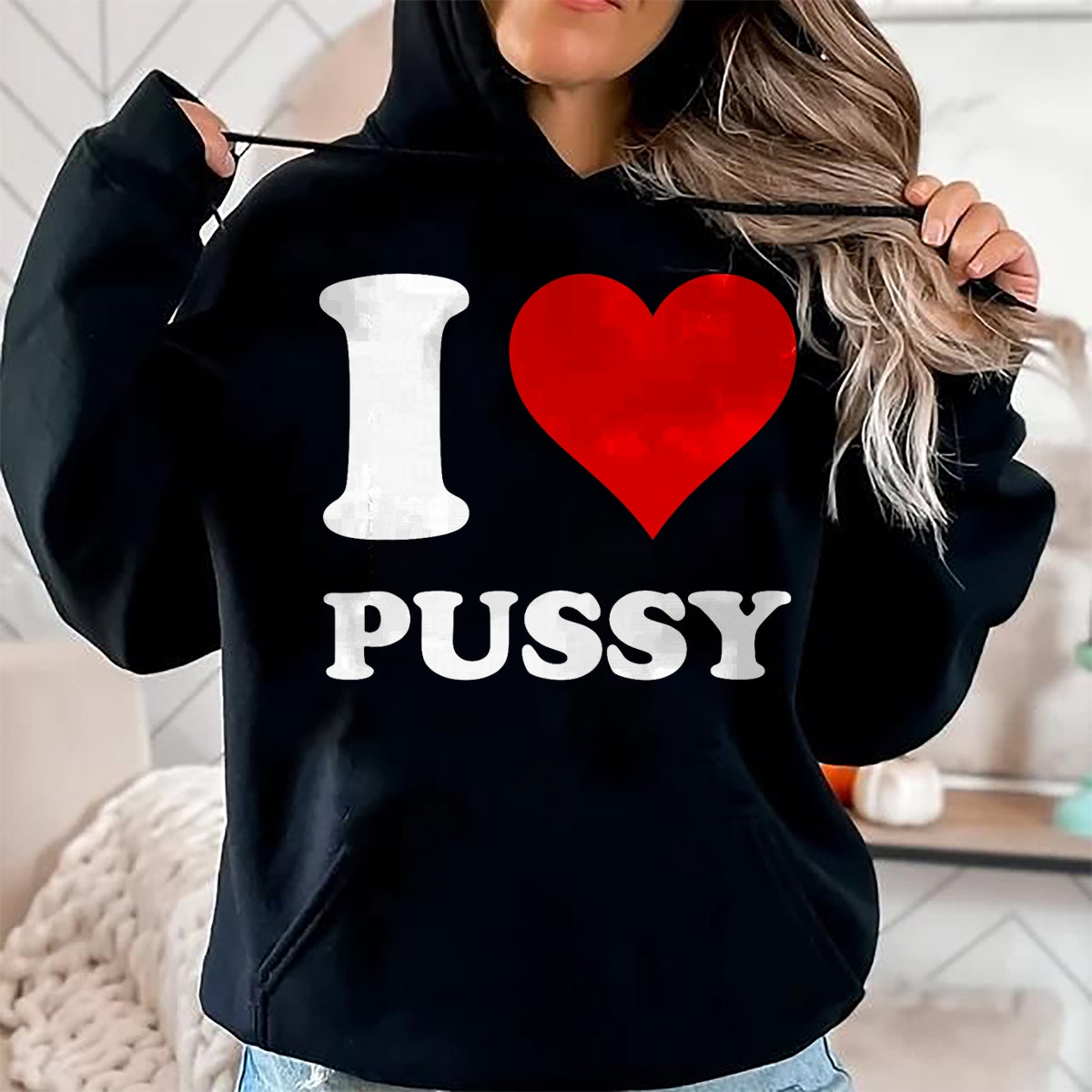 Cat Love Shirt, Funny Cat Lover Gift UnisexT-Shirt/Hoodie/Sweatshirt HLT00 - Red Heart I Love Pussy T-Shirt