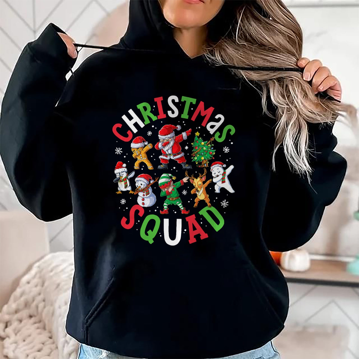 Christmas Squad Santa Dabbing Elf Family Matching Pajamas T-Shirt - Christmas Unisex T-Shirt/Hoodie/Sweatshirt - HNDS00