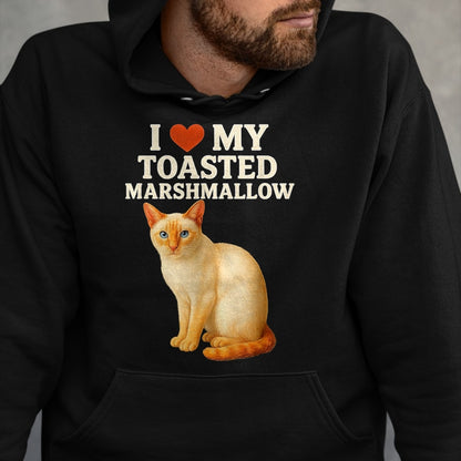Cat Love Shirt, Funny Cat Lover Gift UnisexT-Shirt/Hoodie/Sweatshirt HLT00 - I Love My Toasted Marshmallow Siamese Cat Kitten Valentines T-Shirt, Women, Heather Blue, Medium