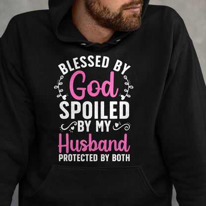 Best Husband Shirt, Wife and Husband Unisex T-Shirt/Hoodie/Sweatshirt HLT00 - Funny Spoiled Wife Art For Women Girls Husband Spoiled Wife T-Shirt