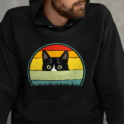 Cat Love Shirt, Funny Cat Lover Gift UnisexT-Shirt/Hoodie/Sweatshirt HLT00 - Tuxedo cat vintage retro cats loves T-Shirt