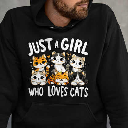 Cat Love Shirt, Funny Cat Lover Gift UnisexT-Shirt/Hoodie/Sweatshirt HLT00 - Cats Lover Just A Girl Who Loves Cat T-Shirt (1)