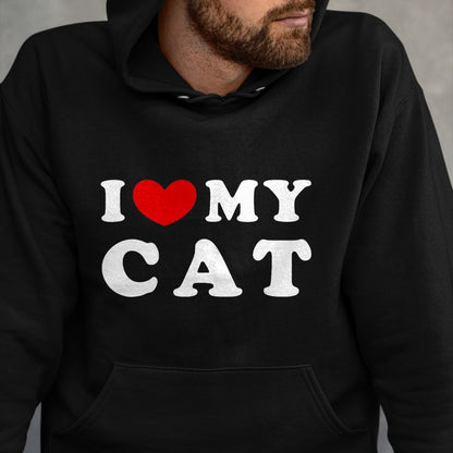 Cat Love Shirt, Funny Cat Lover Gift UnisexT-Shirt/Hoodie/Sweatshirt HLT00 - I Love My Cat, I Heart My Cat T-Shirt, Men, Pink Heather, X-Large
