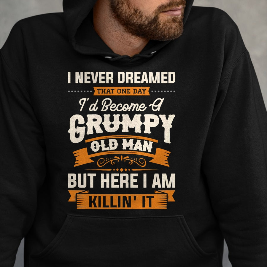 Best Husband Shirt, Wife and Husband Unisex T-Shirt/Hoodie/Sweatshirt HLT00 - Mens I Never Dreamed That I_d Become A Grumpy Old Man Grandpa Short Sleeve T-Shirt
