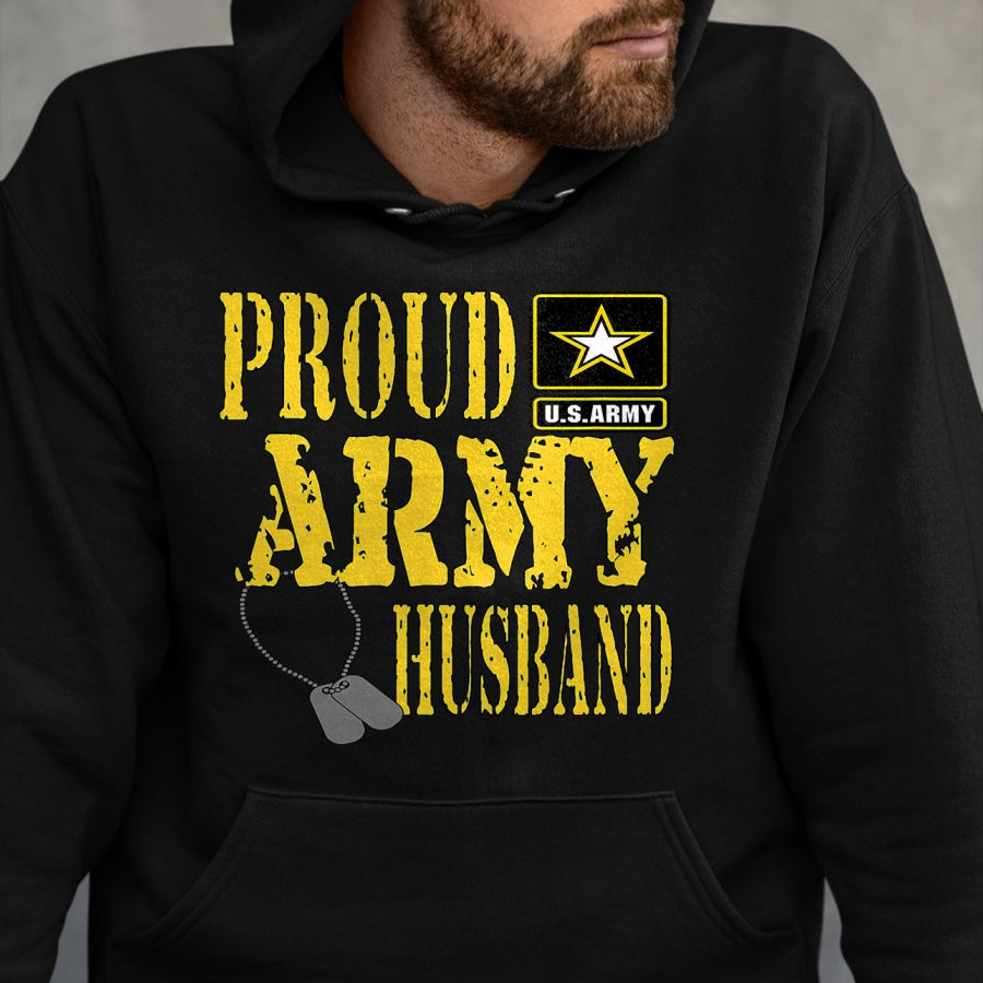 Best Husband Shirt, Wife and Husband Unisex T-Shirt/Hoodie/Sweatshirt HLT00 - Mens Proud Army Husband Shirt Military Pride T Shirt T-Shirt
