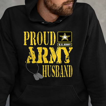 Best Husband Shirt, Wife and Husband Unisex T-Shirt/Hoodie/Sweatshirt HLT00 - Mens Proud Army Husband Shirt Military Pride T Shirt T-Shirt