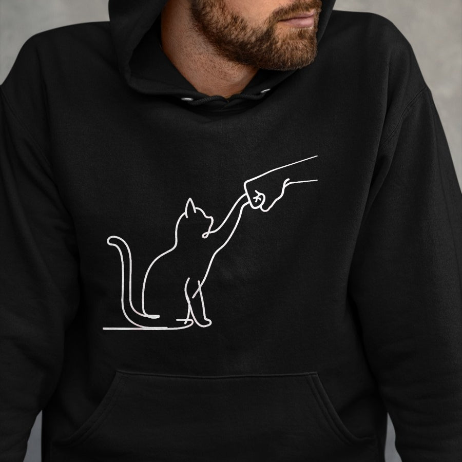 Cat Love Shirt, Funny Cat Lover Gift UnisexT-Shirt/Hoodie/Sweatshirt HLT00 - Cute Pet Tee I Love My Cat Best Friend Fist Bump Paw Cat T-Shirt, Women, Black, Medium