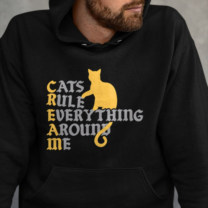 Cat Love Shirt, Funny Cat Lover Gift UnisexT-Shirt/Hoodie/Sweatshirt HLT00 - Cats Rule Everything Around Me Cat Daddy Vintage T-Shirt