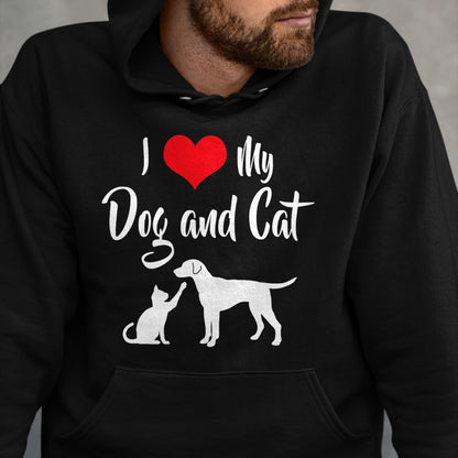 Cat Love Shirt, Funny Cat Lover Gift UnisexT-Shirt/Hoodie/Sweatshirt HLT00 - I Love My Dog And Cat T-Shirt