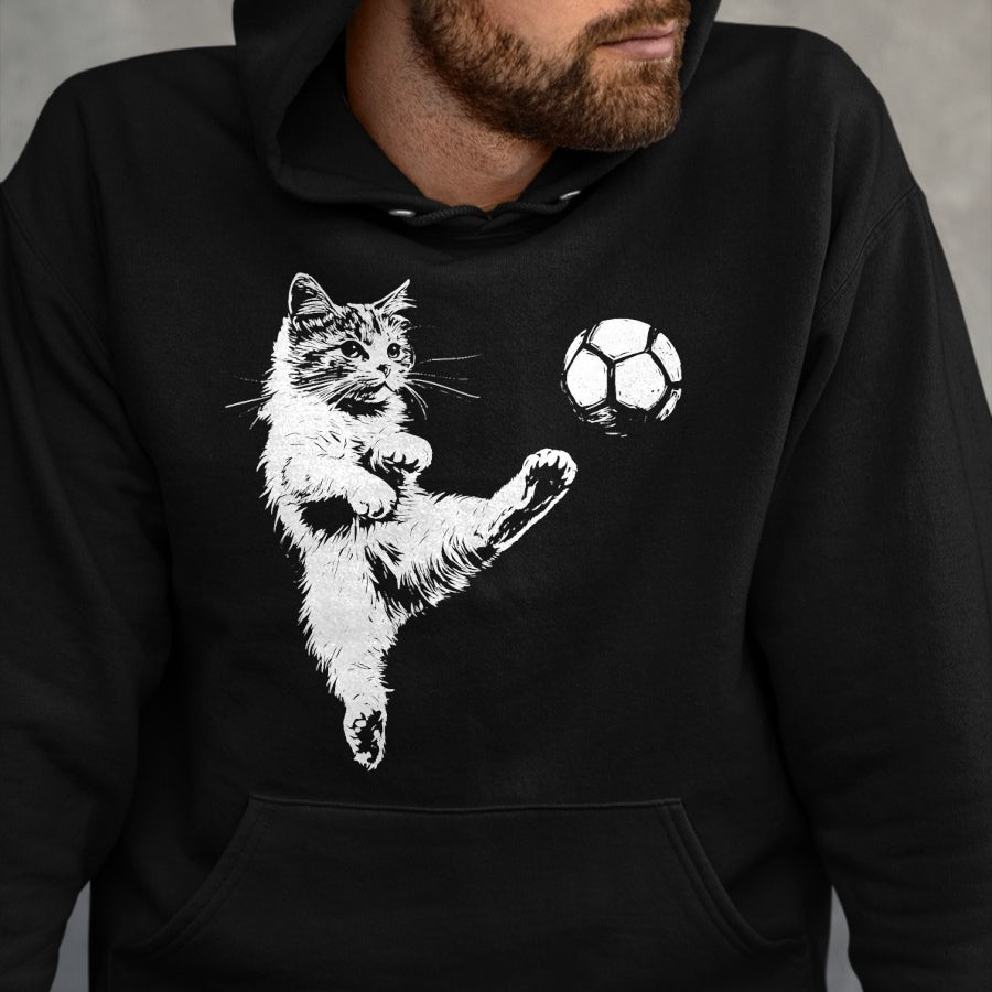Cat Love Shirt, Funny Cat Lover Gift UnisexT-Shirt/Hoodie/Sweatshirt HLT00 - Funny Cat Soccer Ball Graphic Tee T-Shirt for Men Women Kids