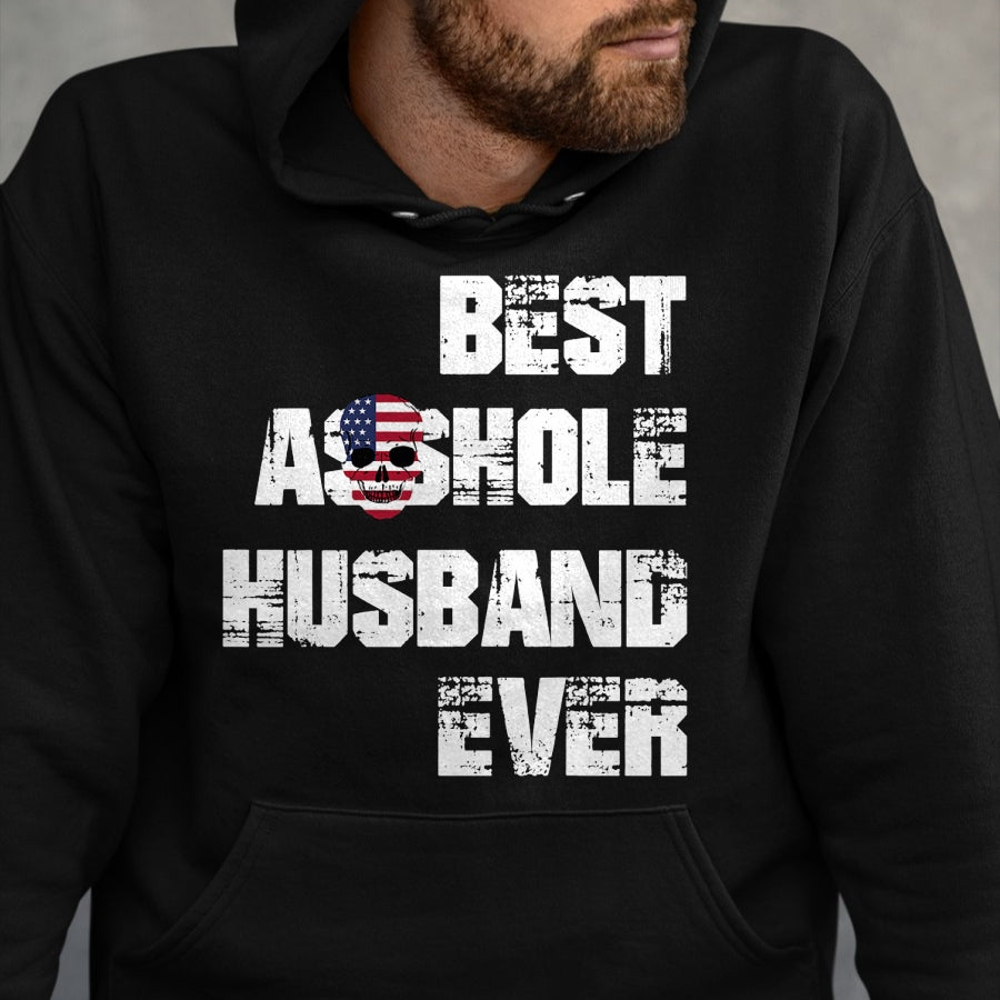 Best Husband Shirt, Wife and Husband Unisex T-Shirt/Hoodie/Sweatshirt HLT00 - Vintage Best Asshole Husband Ever Tshirt Husband Gift Idea
