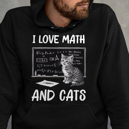 Cat Love Shirt, Funny Cat Lover Gift UnisexT-Shirt/Hoodie/Sweatshirt HLT00 - I Love Math and Cats Funny Cat Lover Science Teacher Student T-Shirt (1)