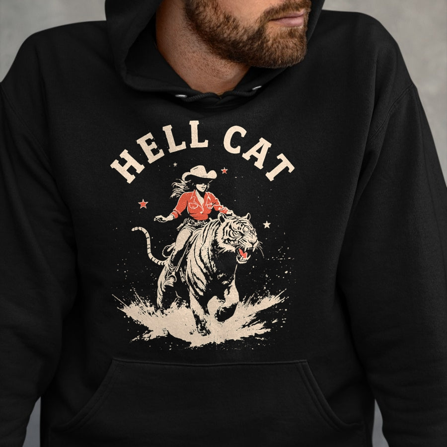 Cat Love Shirt, Funny Cat Lover Gift UnisexT-Shirt/Hoodie/Sweatshirt HLT00 - hell cat cowgirl riding tiger vintage funny T-Shirt