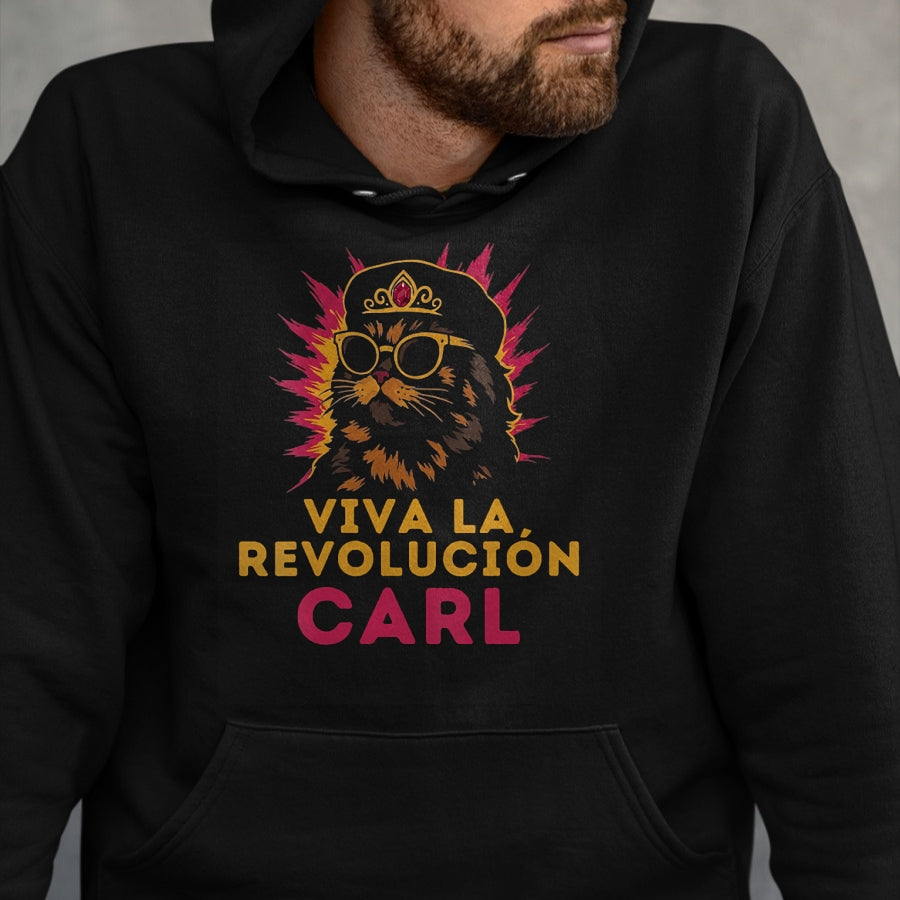 Cat Love Shirt, Funny Cat Lover Gift UnisexT-Shirt/Hoodie/Sweatshirt HLT00 - Women_s Viva La Revolucion Carl Funny Cat V-Neck T-Shirt