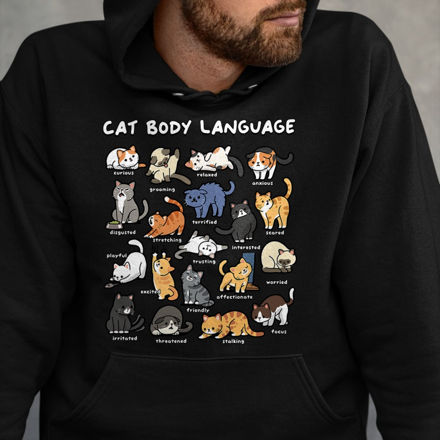 Cat Love Shirt, Funny Cat Lover Gift UnisexT-Shirt/Hoodie/Sweatshirt HLT00 - Cat Body Language Cute Cat Lover Kawaii T-Shirt