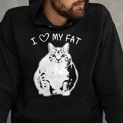 Cat Love Shirt, Funny Cat Lover Gift UnisexT-Shirt/Hoodie/Sweatshirt HLT00 - I Love My Fat Cat Funny Cat Lover T-Shirt Gift Idea T-Shirt