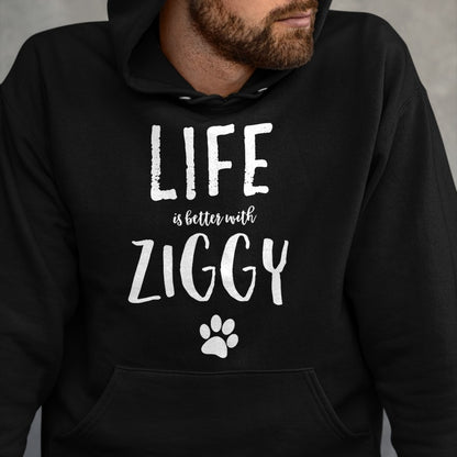 Cat Love Shirt, Funny Cat Lover Gift UnisexT-Shirt/Hoodie/Sweatshirt HLT00 - Ziggy Cat Name T-Shirt Gift Shirt T-Shirt - Black, Small - Cat Lovers (Adult Males and Females) - Un