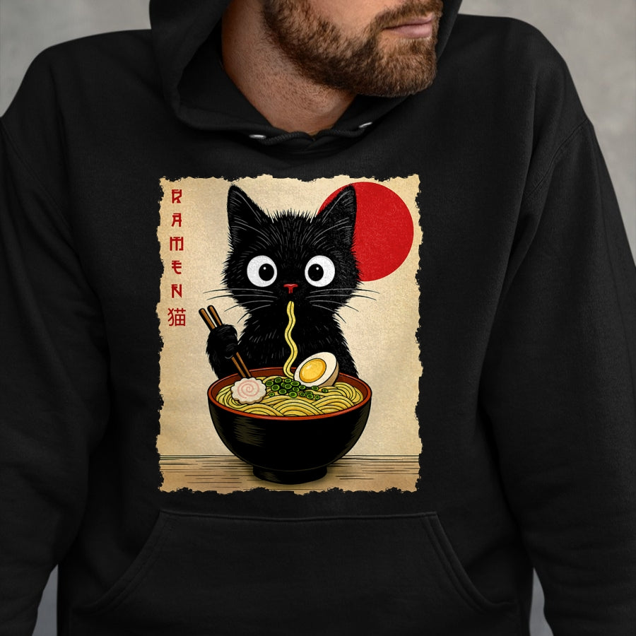 Cat Love Shirt, Funny Cat Lover Gift UnisexT-Shirt/Hoodie/Sweatshirt HLT00 - Anime Cat Ramen Japanese Funny Cat Graphic Tees Anime Gifts T-Shirt