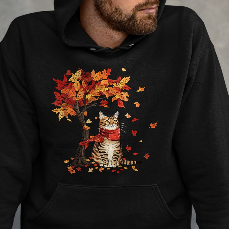 Cat Love Shirt, Funny Cat Lover Gift UnisexT-Shirt/Hoodie/Sweatshirt HLT00 - Cat Leaf Fall Tree Hello Autumn Thanksgiving It_s Fall Y_all T-Shirt