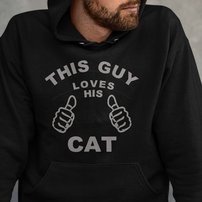 Cat Love Shirt, Funny Cat Lover Gift UnisexT-Shirt/Hoodie/Sweatshirt HLT00 - This Guy Loves His Cat Pet Owners Kitten Cat Dad Cat Man T-Shirt