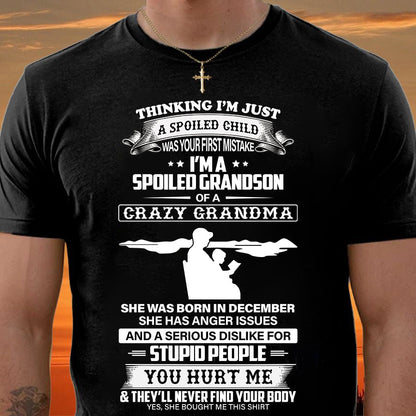 Spoiled by Grandma Shirt December Edition – From Grandma to Grandson NINA12 (SKU-GMS2-12)