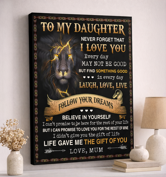CANVAS FOR DAUGHTER - BEST GIFT FROM MOM - LUAN00 (SKU2604-190)