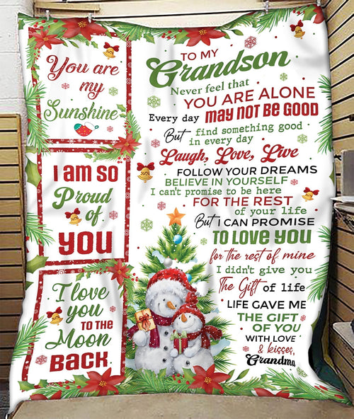 BLANKET FOR GRANDSON – COMFORT & WARMTH CHRISTMAS GIFT FROM GRANDMA  Sherpa Fleece Quilt Blanket LUAN00 (SKUB10-183)