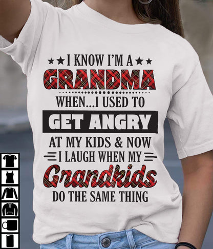 KNOW I'M A GRANDMA WHEN... I USED TO GET ANGRY AT MY KIDS & NOW I LAUGH WHEN MY GRANDKIDS DO THE SAME THING - from grandma LUAN00 (SKU07-111)